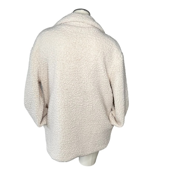 COEUR DE VAGUE Sherpa Fusion Double Breasted Teddy Jacket Women's Size XL - Picture 7 of 16